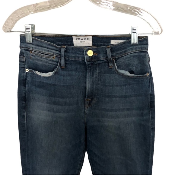 Frame Le High Skinny in Selman Triangle Raw Frayed Jeans - Picture 5 of 9